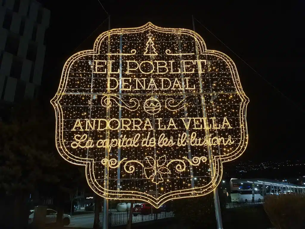 Cartel de luces del poblet de nadal de Andorra la Vella